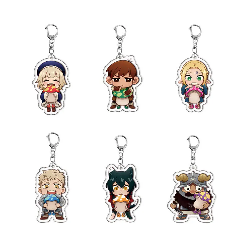 AMaze Version Acrylic Double-sided Keychain Laios Marcille Falin Senshi Touden Keychain Pendant Gift Badge Cartoon Key Ring