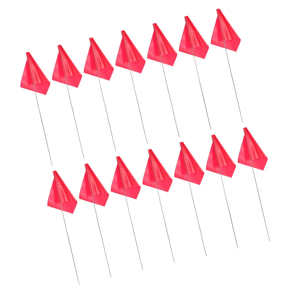 

30pcs Survey Marker Flags PVC Steel Wire Garden Landmark Bright Triangular Lawn Yard Dog Training Irrigation for lawn
