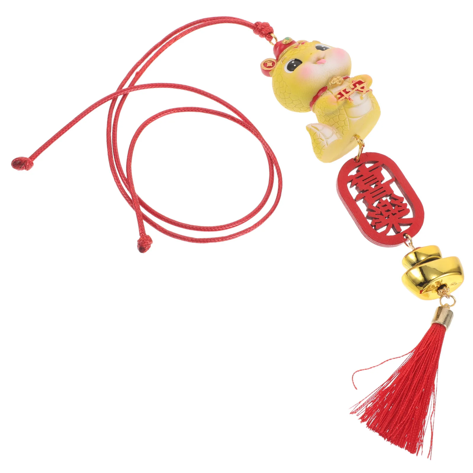 

Creative Snake Car Rearview Mirror Hanging Ornament Spring Festival Interior Decor Unique Automotive Accessory Prosperity Luck