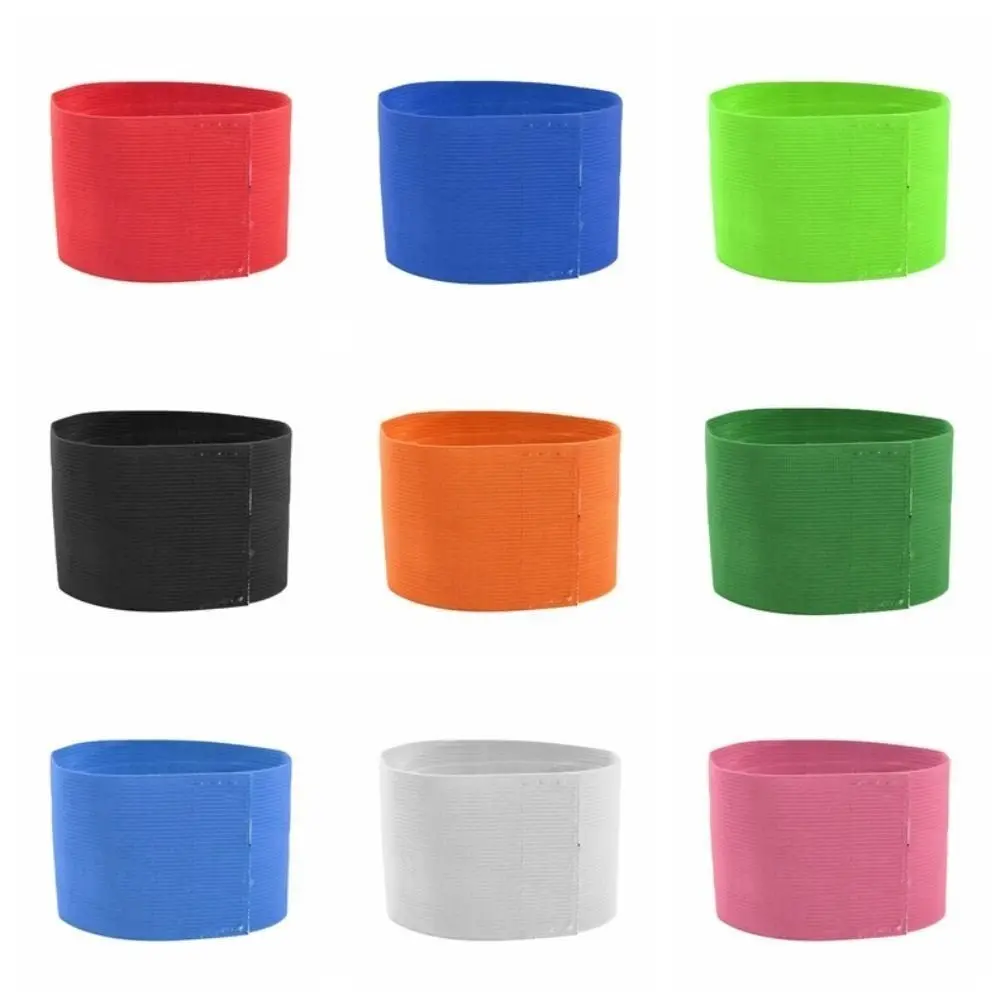 Solid Color Armband Durable Nylon hook and loop Elastic Sleeve Badge Football Arm Band