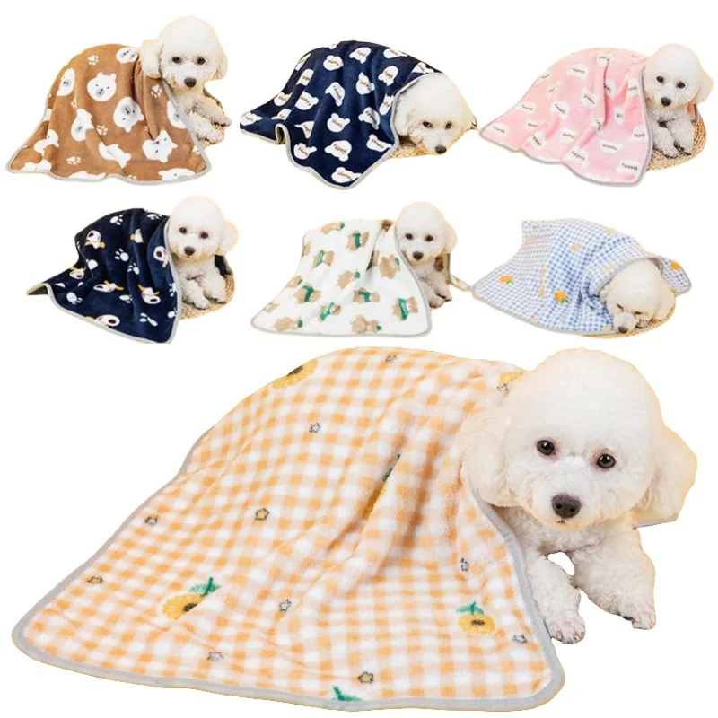 Warme hondendekens Zachte pluizige huisdierdeken Hoge kwaliteit Leuke cartoonpatroon Hondenmat Comfortabele dierbenodigdheden