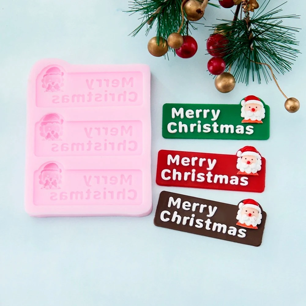 

Diy Merry Christmas Letters Silicone Molds Variety of Christmas Eve Chinese and English Fondant Cake Chocolate Mould Cake Decor