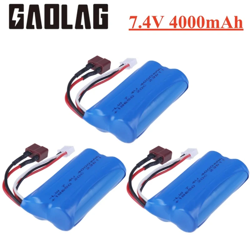 Upgraded 7.4V 4000mAh 2S Li-ion battery T plug and charger for SCY-16101PRO SCY-16102PRO SCY-16103PRO SCY-16201PRO R/C car parts