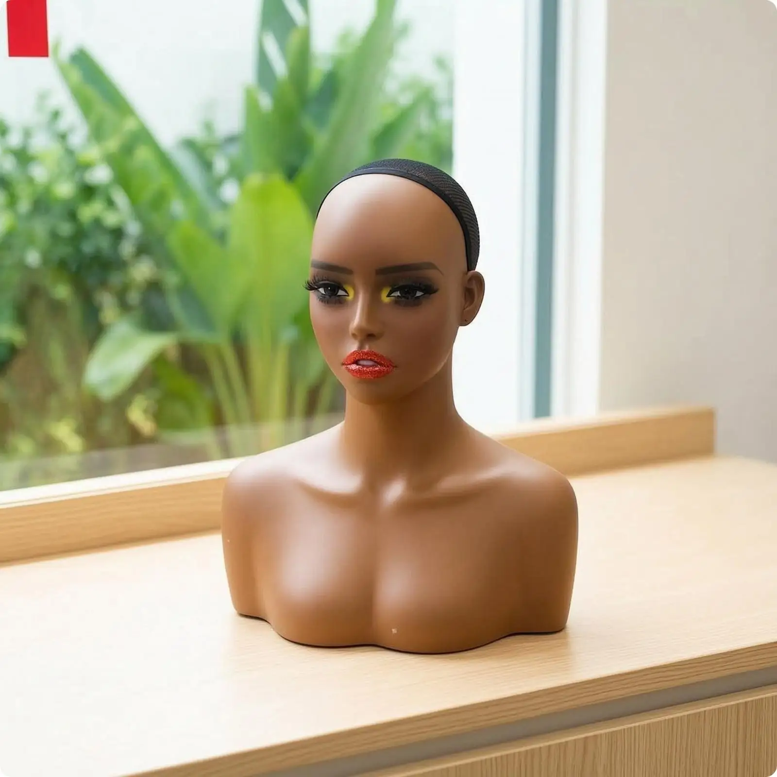 Mannequin Head with Shoulders Natural for Retail Stores, Studios
