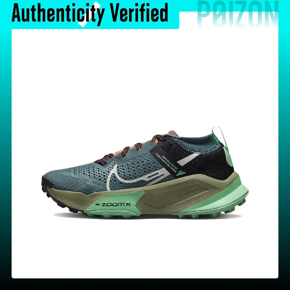 Nike ZoomX Zegama Trail Running Shoes Women's Low Top Black/Green DH0625-300