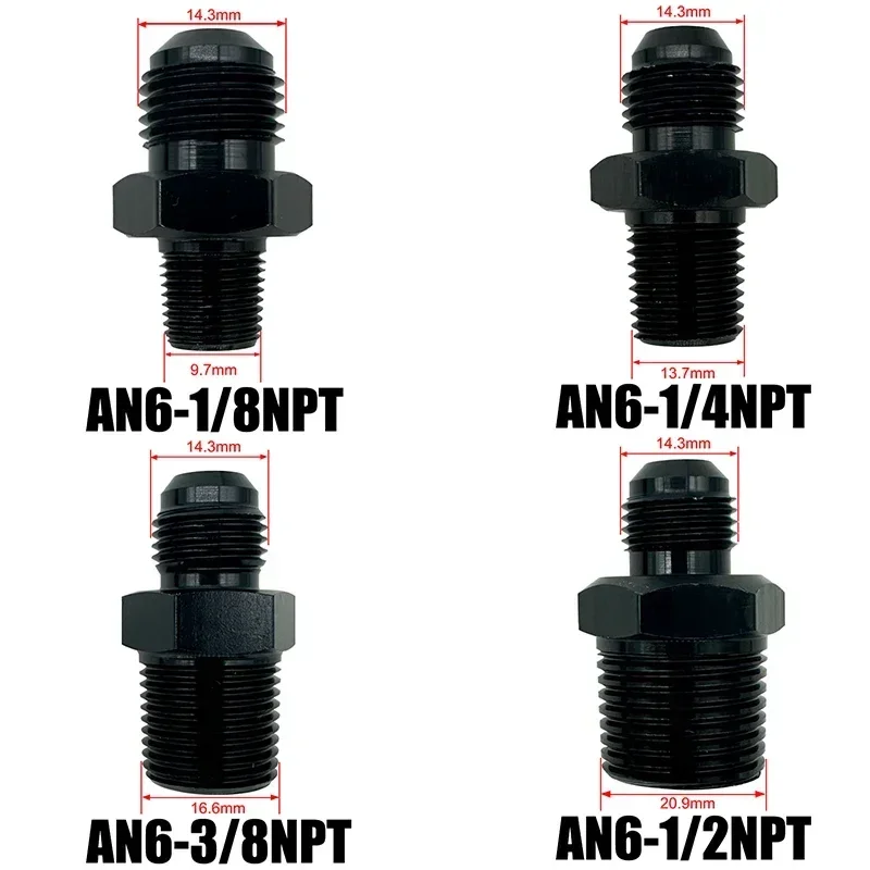4X 4AN 6AN 8AN 10AN 12AN a 1/4 "1/8" 3/8 "3/4" NPT adaptador de enfriador de aceite macho recto manguera de combustible tubo rosca ajuste acampanado