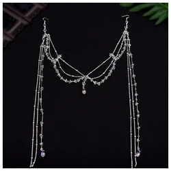 Chain Headpiece Cap Headdress Forehead Decor Antique Hanfu Tassel Hair Accessories for Festival Wedding Party Head Decor