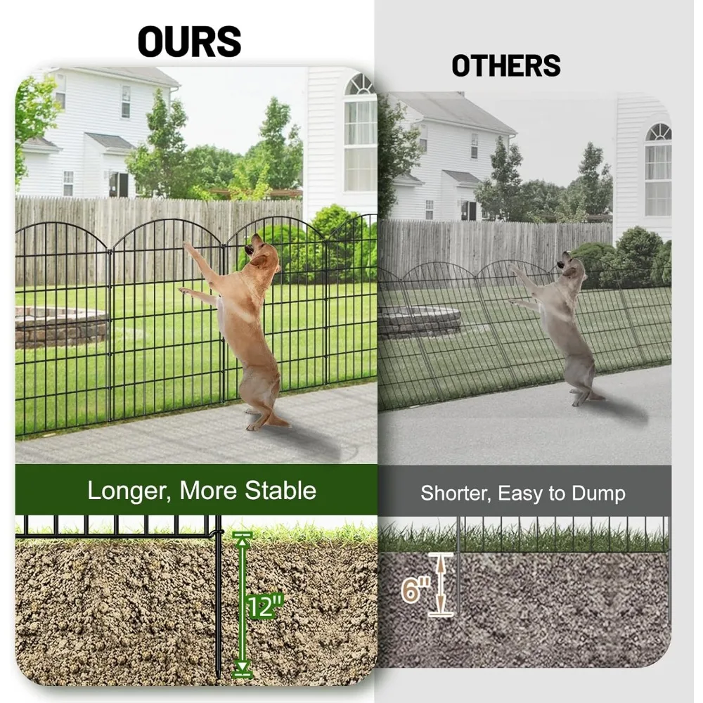 سياج حديقة 42 بوصة (ارتفاع) × 23.3 قدم (طول)، 10 ألواح + 11 حصصًا سياجًا للكلاب، حاجزًا للحيوانات، بدون سياج حديقة #4