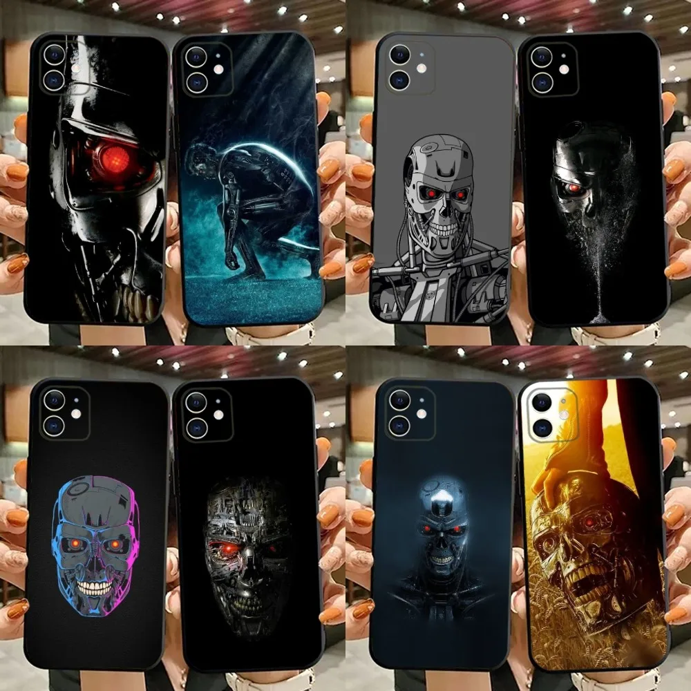 

T-800 T-Terminator Phone Case For iPhone 15,14,13,12,11,Plus,Pro Max,XS,X,XR,SE,Mini,8,7 Soft Silicone Black Cover