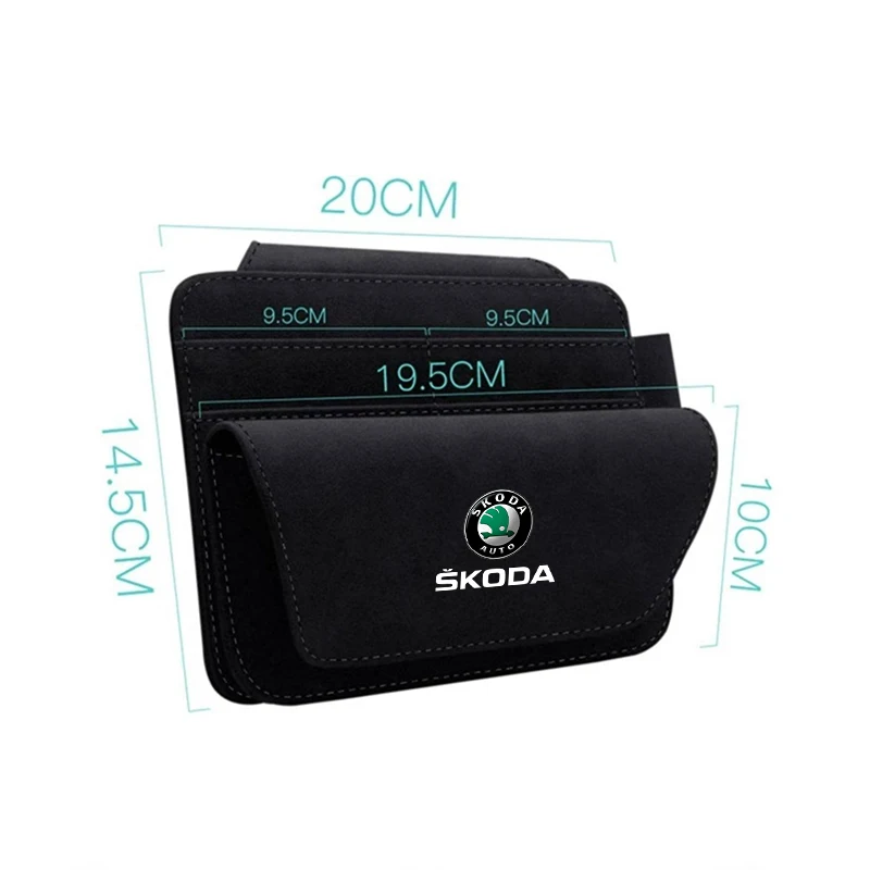 

Skoda Car Sun Visor Organizer Bag Multifunctional Card ID Glasses Storage Pouch For Octavia Superb