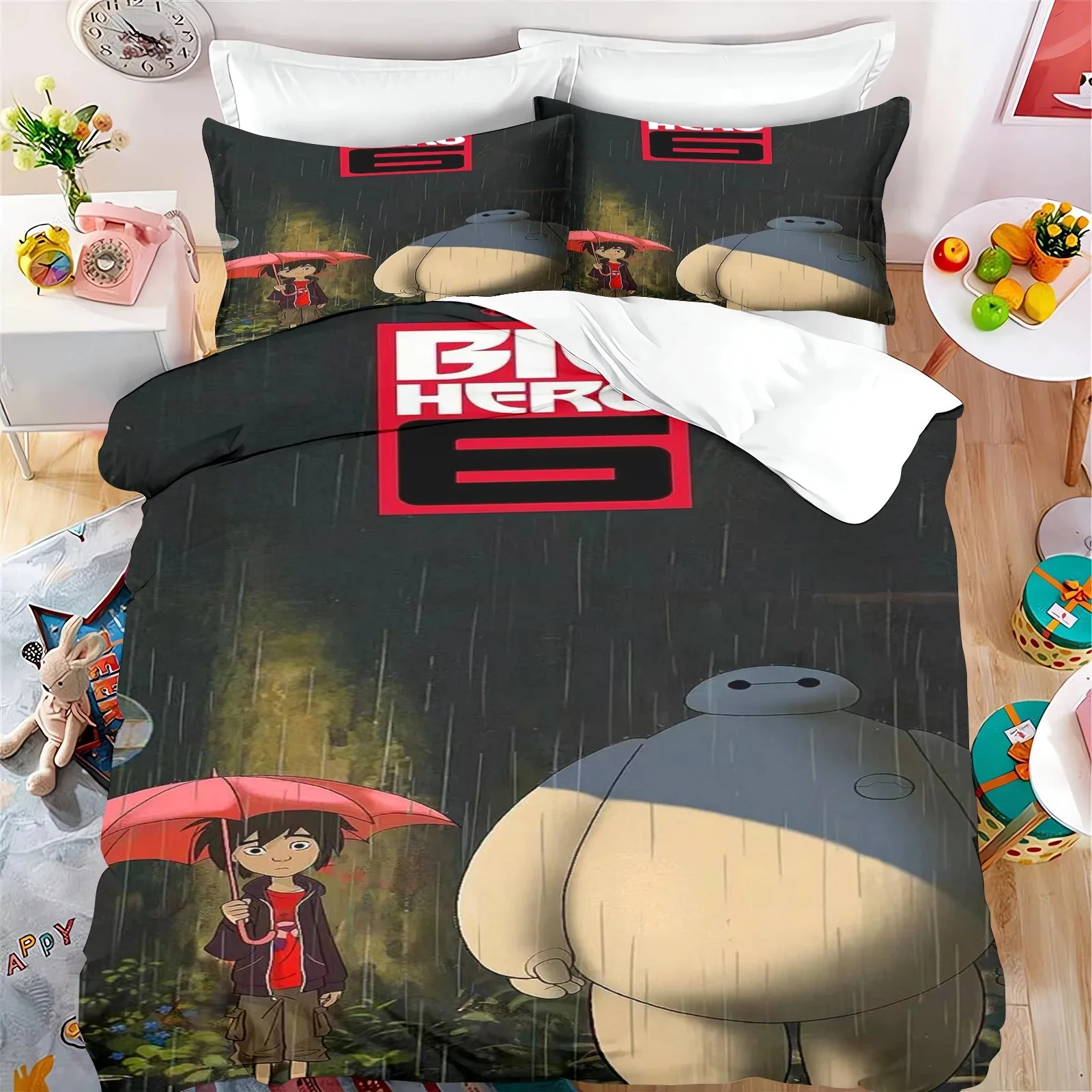 Super Marine Corps Disney Duvet Cover Pillowcase Cartoon Bedding Skin-friendly and breathable, boys and girls duvet cover gifts