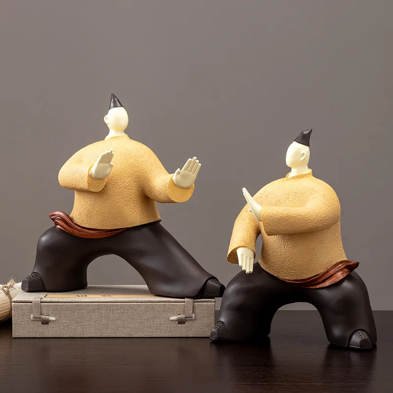 Creative New Chinese Style Abstract Tai Chi Master Desktop Ornament  Unique Office Home Decor Desk Accessories