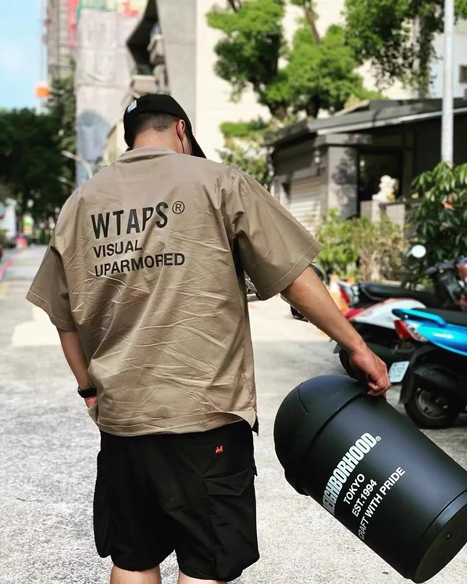 Fashion brand WTAPS SMOCK Japanese loose casual half sleeve blend slogan TEE round neck letter short sleeve T-shirt