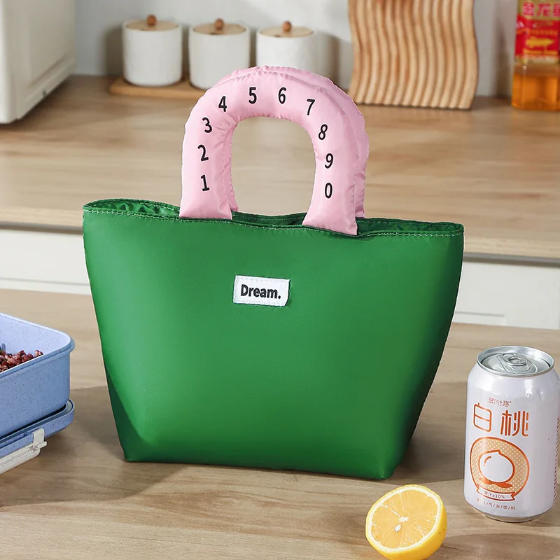 حقيبة غداء معزولة محمولة ذات سعة كبيرة لعمال المكاتب، صندوق غداء للطلاب مصنوع من رقائق الألومنيوم السميكة المقاومة للماء