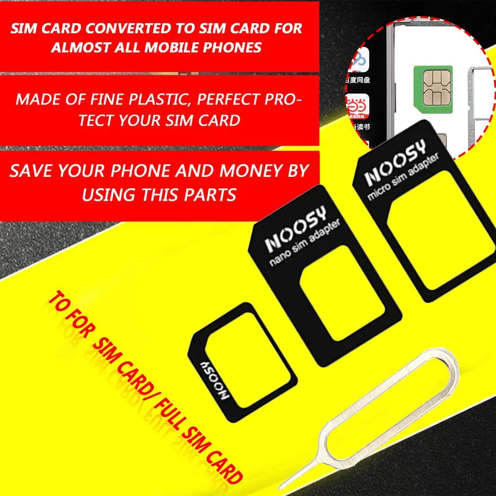 3 In 1 For Sim Adapter And For Micro Sim Adapter And For Micro Adapter With A Needle For Mobile Devices