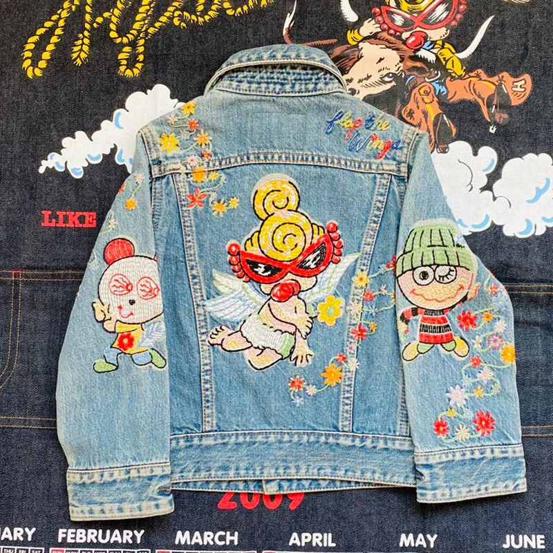 Children's Denim Jackets Boys Jacket Girls Coats  Kids Outerwear Jaqueta Ceketler Mother Kids Family Matching Outfits Roupa