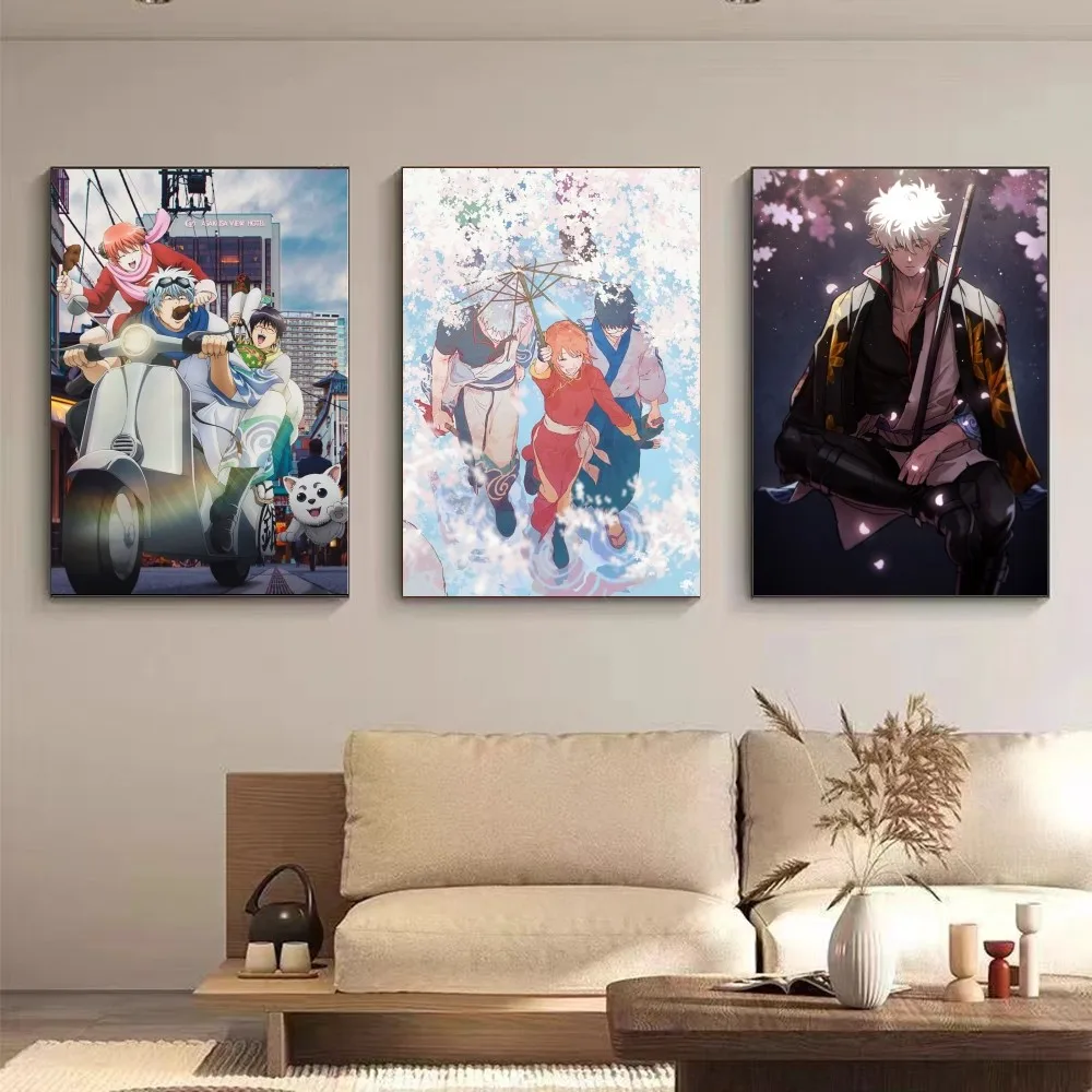 20PcsSet Anime GINTAMA Poster Stickers Manga Magazine wallpaper Dormitory White Wall Decoration Painting Sakata Gintoki Sticker