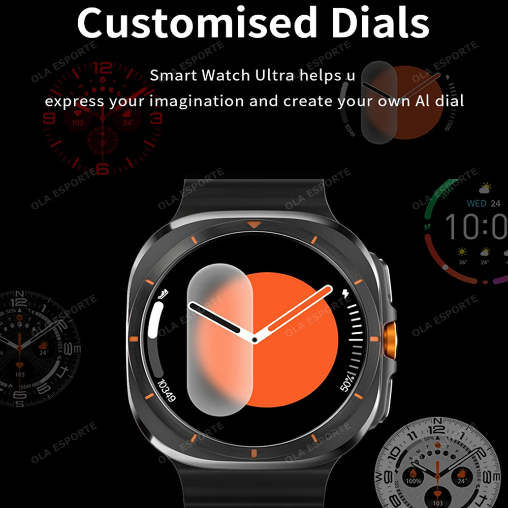 Nieuwe Galaxy Watch 7 Ultra Smart Armband Heren GPS Trackr NFC HD Touchscreen Bluetooth oproep Gezondheidsmonitor Smartwatches voor Samsung