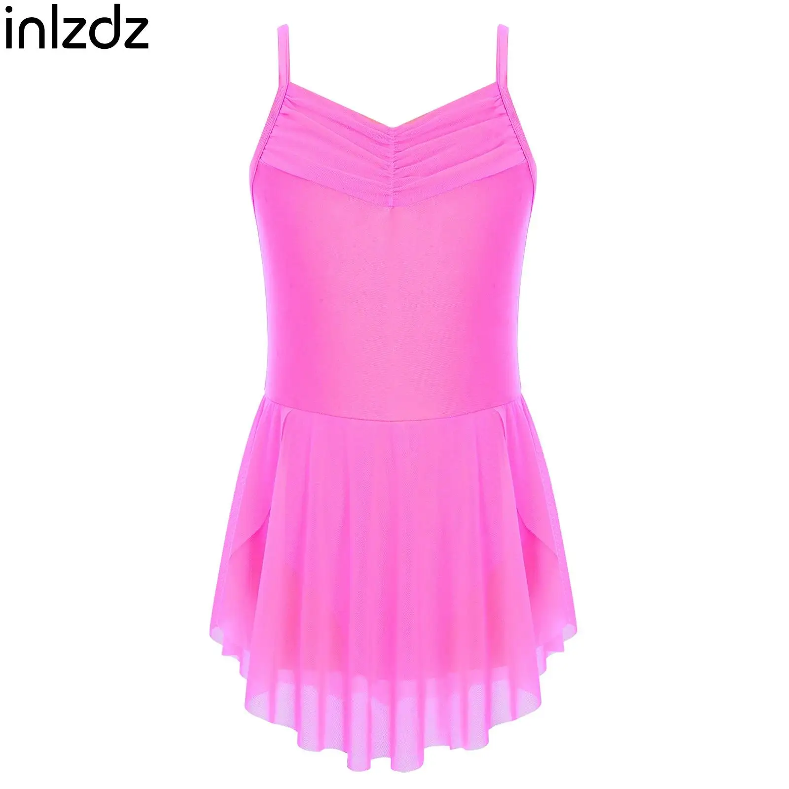 

Child Girls Professional Ballet Competition Dress Practice Performance Costume Built-in Briefs Dress Gymnastics Skating Costume