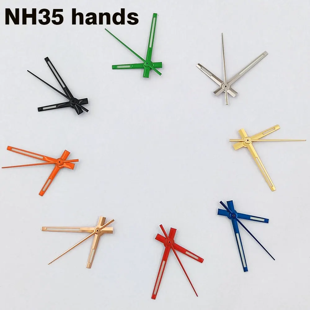 NH35 hands Green/Rose/Gold/Red/Silver//Blue/Orange/Black Watch hands Ice blue lumens For NH35/NH36/4R/7S  Log hands Watch Hands