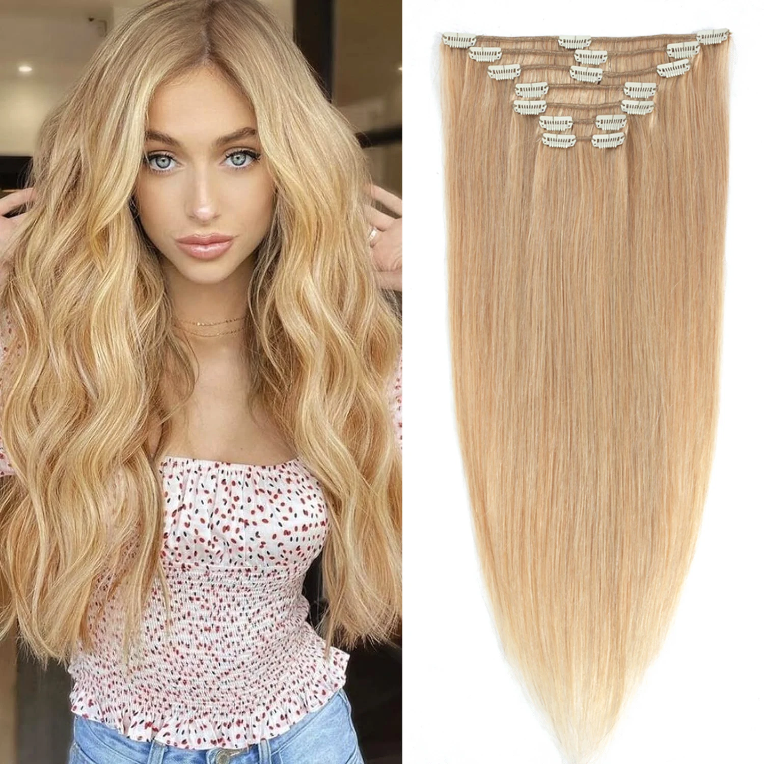 Rechte Clips Hair Extensions Voor Meisjes 100% Echte Menselijke Haarclip In Extensions 120G 7 Stuks Jet Zwart Bruin Blonde Bundels