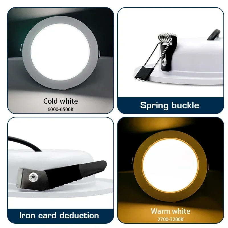 10pcs/lot LED Downlight AC110V 220V 5W 9W 12W 15W 18W DC12V 24V Led Ceiling Light Recessed Downlights Round Led Panel Light