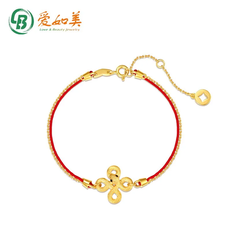 

New Chinese Red Rope Bracelet Vintage China-Chic 18K Gold PT950 Platinum Silver Plated 7-layer Gold Bracelet Lifetime