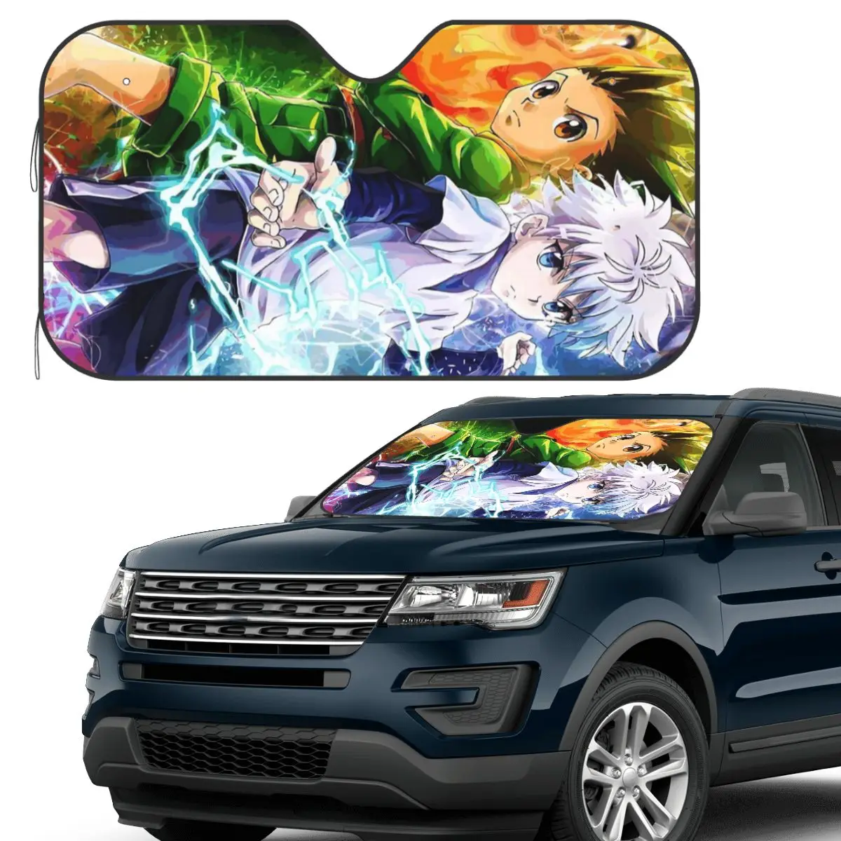 

Anime Hunter X Hunter Sunshade Windscreen Car Front Windshield Window Sun Visor Accessories Covers
