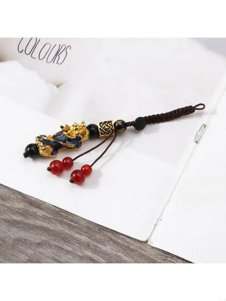 Thermochromic Pixiu Keychain Vintage Pixiu Pendant Rope Good Luck for Key Holder