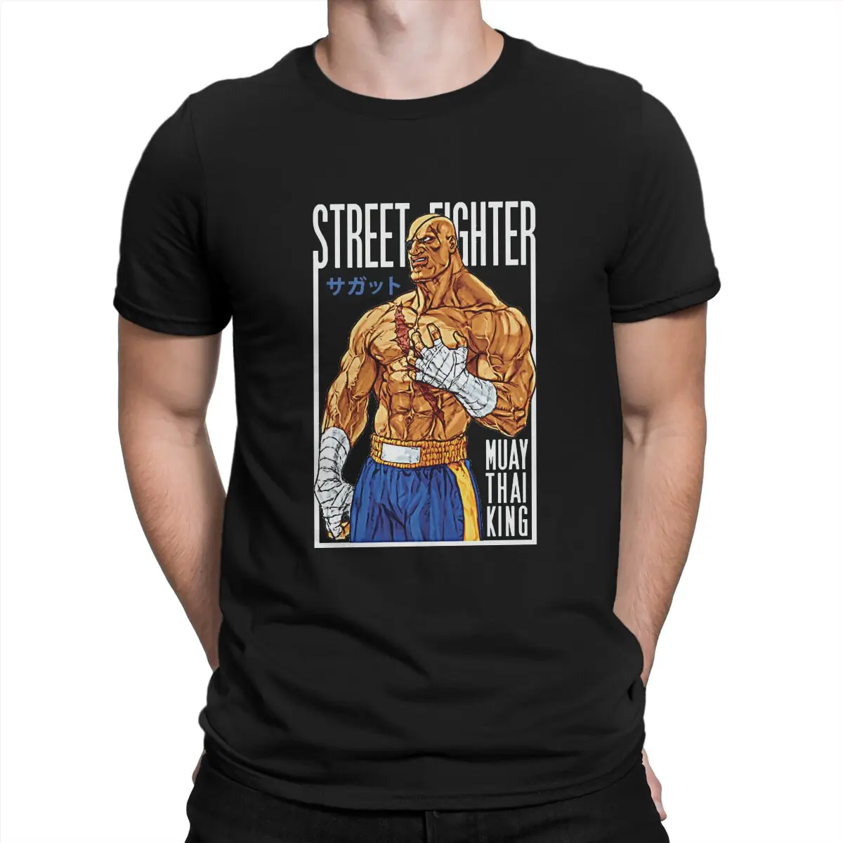 Street Fighter Sagat Tshirt Homme Men's Streetwear Blusas T Shirt For Men