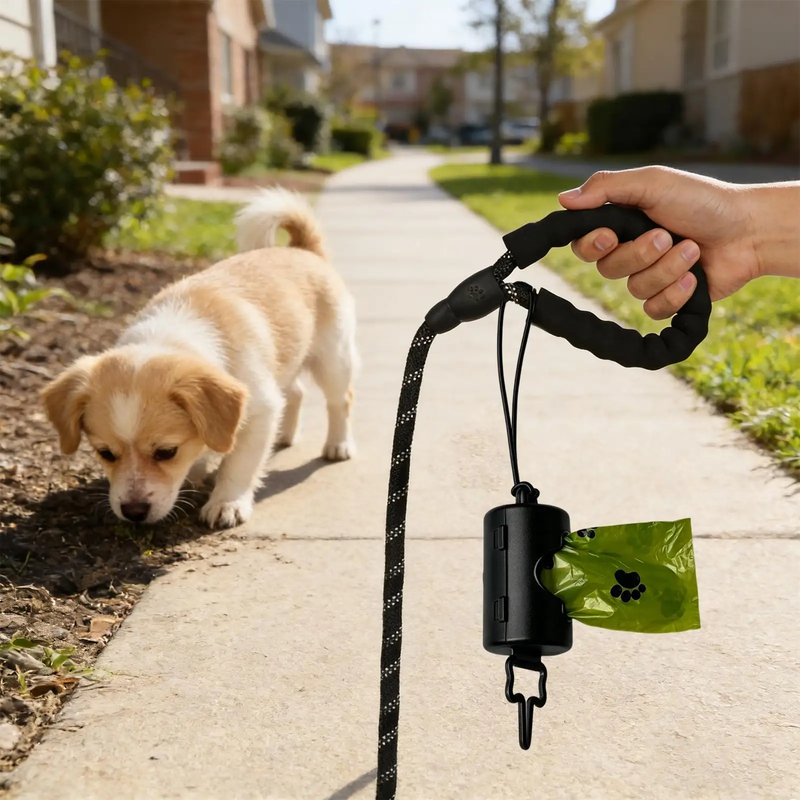 Pet Waste Storage Case Built In Carabiner Clip Hold Animal Waste Bags Durable Outdoor Sanitation Accessory For Walking Dogs