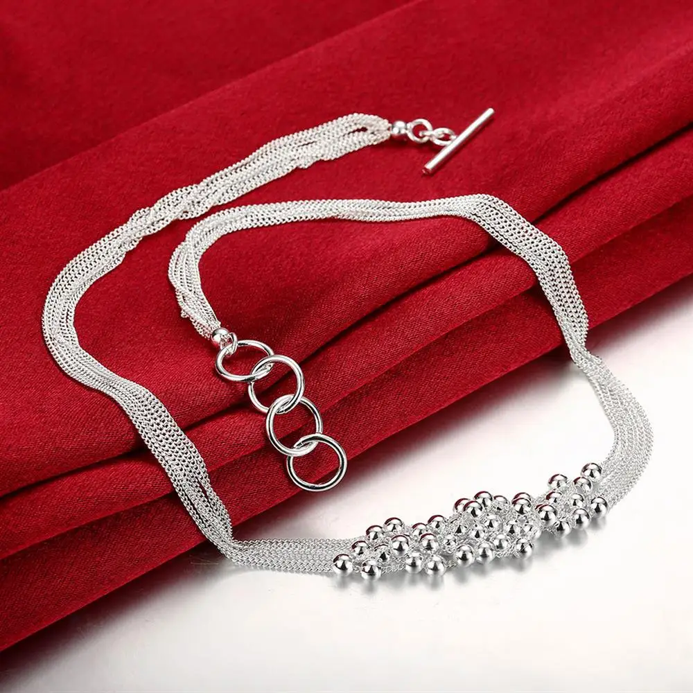 Women's 925 Sterling Silver Grape Beads Necklace Earring Bracelet Set
