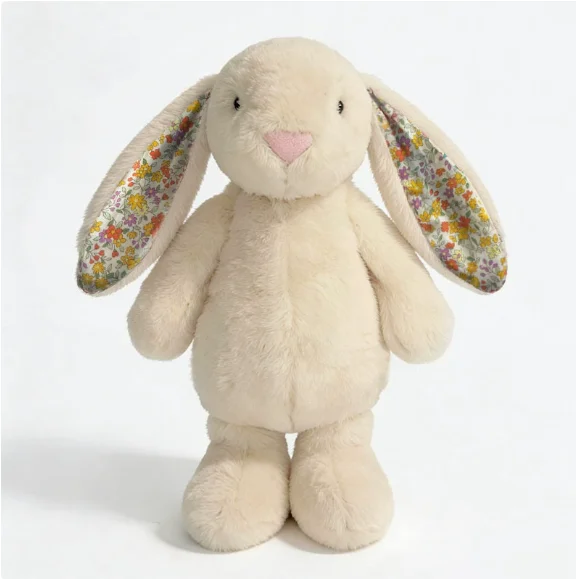 23cm Adorable Floral Bunny Plush Toy Huggable Soft Stuffed Rabbit Doll with Floral Ears Birthday Gift for Girl Plush Collectors image 3