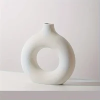 White Ceramic Vases, Modern Hollow Round Design vase 6
