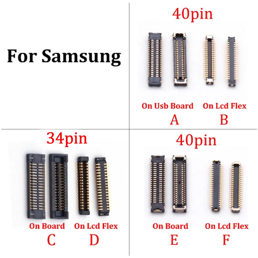 2-10Pcs LCD Display Screen FPC Connector USB Charger Charging Flex Plug For Samsung Galaxy A02S A025 A03 A035 A035F 34 40 Pin