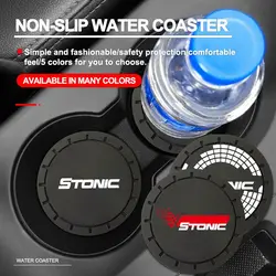 Auto Untersetzer Wasser becher rutsch feste Kieselgel Pad Halter Matte für Kia Stonic Styling Zubehör