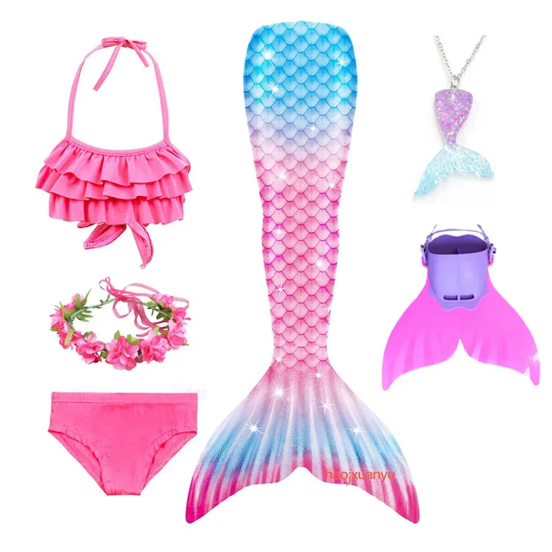 

Kids Swimsuit Cosplay Costume Swimming Beach Party Dress Swimmable Mermaid Tails with Monofin Fin Bikini Set for Kids