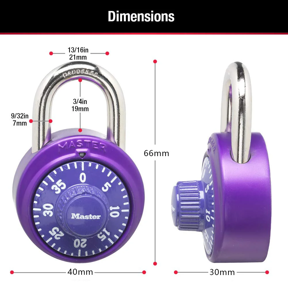 Imagem -06 - Combinação Cadeado para Ginásio e Escola Cacifos Master Lock Senha Portátil Rotação 1530d