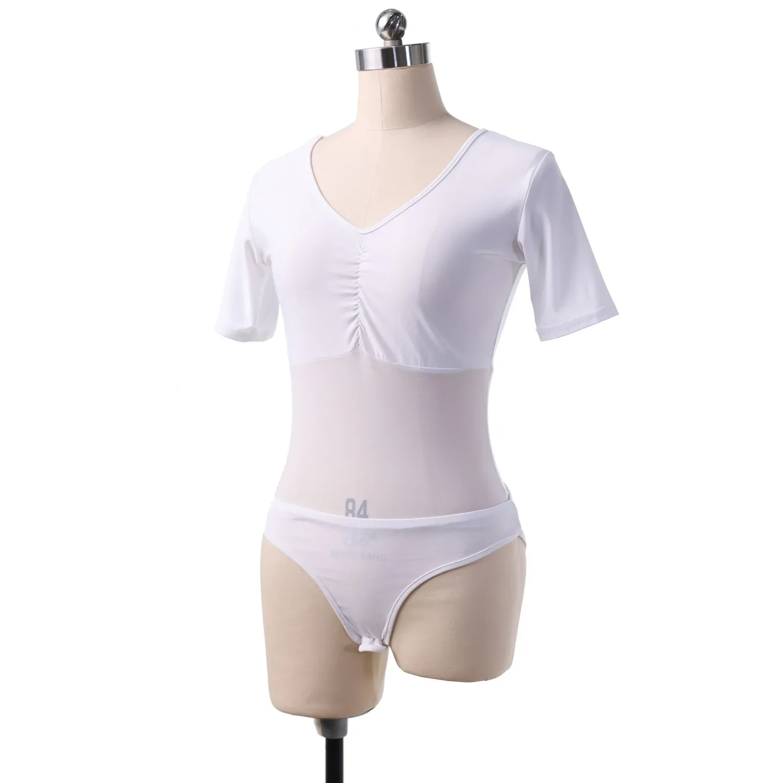 Sleeve Blouse Mesh Sexy Jumpsuit Dancer Practice Performance Basic Wear Adults Cheap Red Semi Sheer Gauze Top Bellydance Short