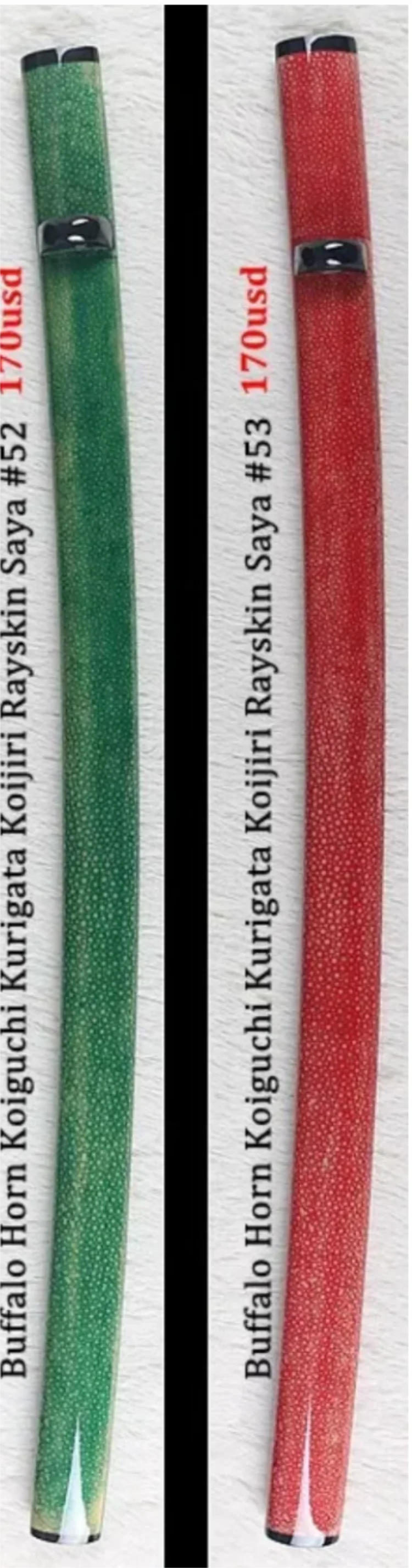 

Japanese Samurai Katana Sword, High Class Katana Accessories, Buffalo Horn Koiguchi Kurigata Koijiri Rayshin Saya