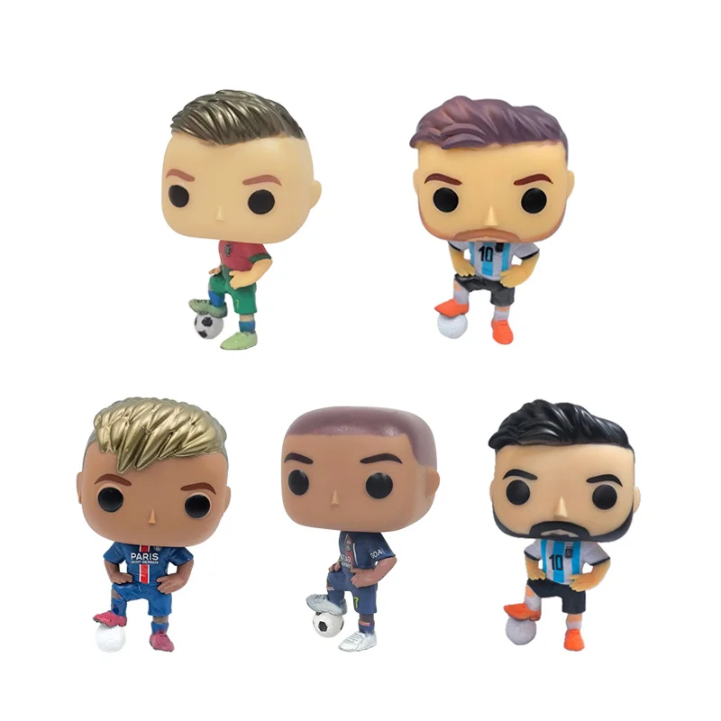 Figuras de Acción Coleccionables de los Estrellas del Fútbol: PopRonaldo 7, Messi 20, Mbappe 7, Neymar 10, Decoración, Regalo de Cumpleaños, Regalo de Navidad