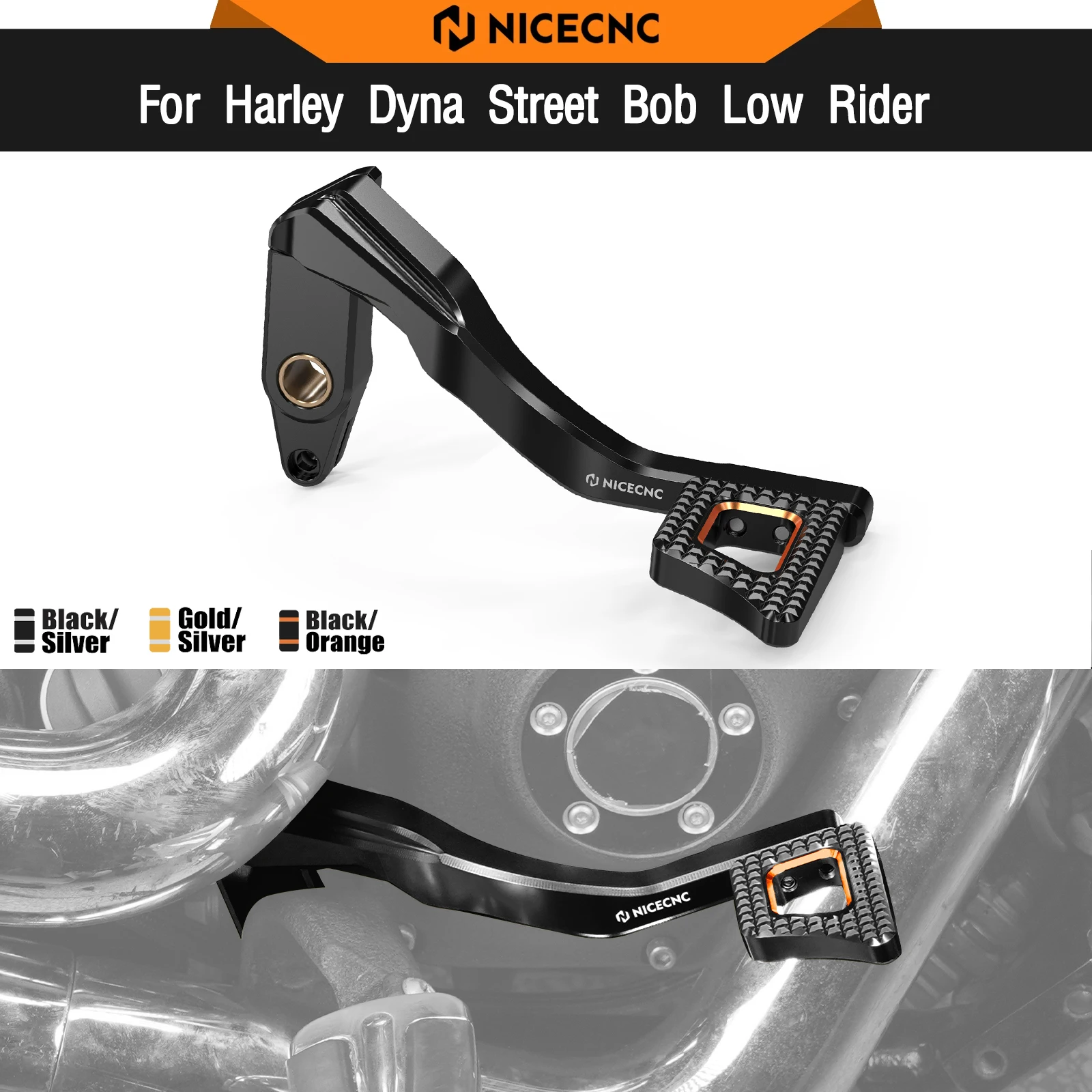 

For Harley Dyna Street Bob FXDB 2006-2012 Rear Brake Pedal Lever Super Glide FXD Low Rider FXDL Custom FXLR Fat Bob Wide Glide