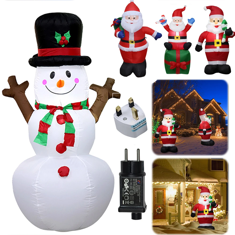 

LED Inflatable Illuminated Santa Claus Ornament Lighted Giant Model Ornament Christmas Dolls Decor for Xmas Garden Party Decor