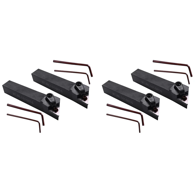 

LJL-4Pcs Mtjnl1616h16 Mtjnr1616h16 Lathe Turning Tool Holder 16X100mm For Tnmg Insert Kit 8 Wrench+4 Boring Bar Set