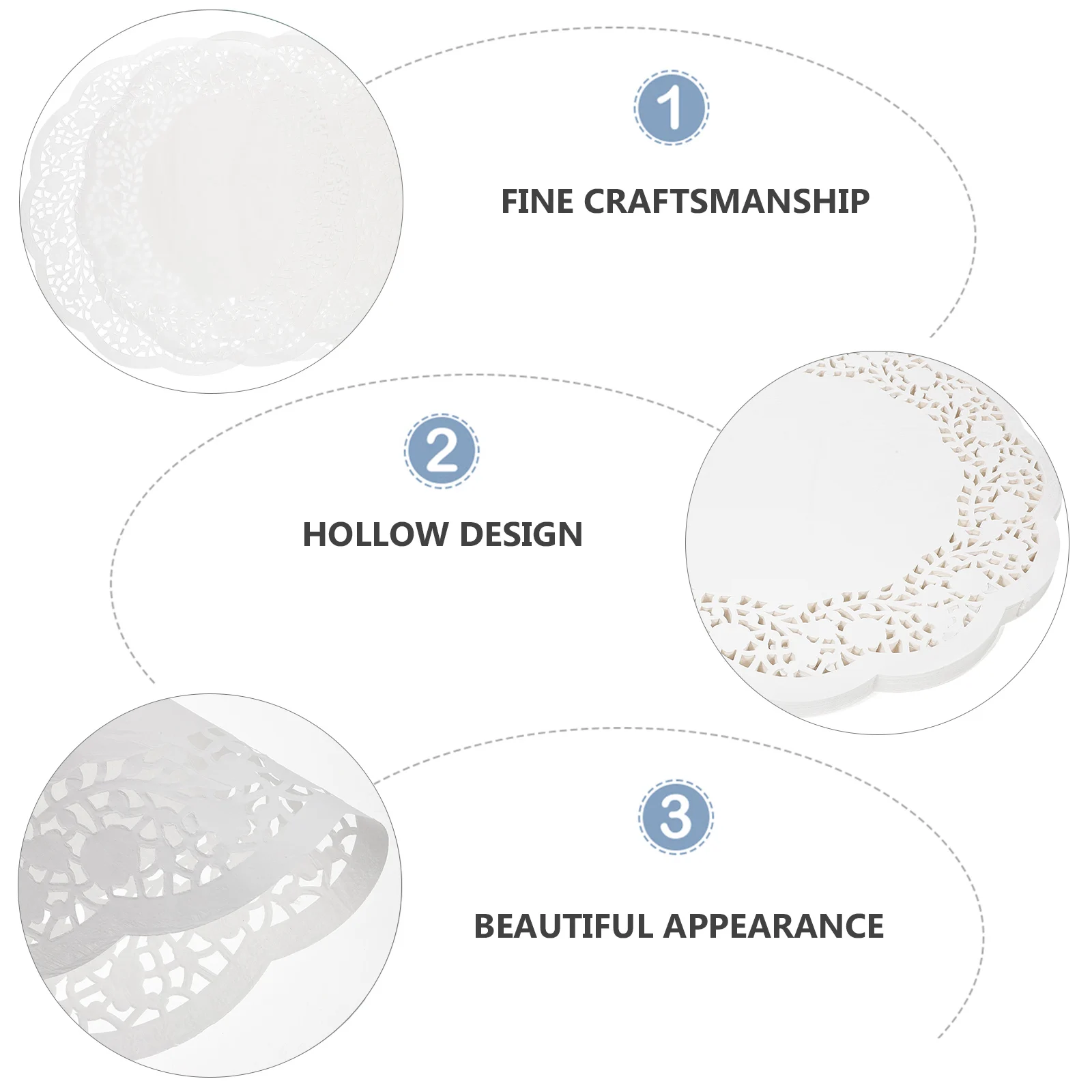 

1pcs Lace Paper Doilies White Round Food-Grade Baking Paper Pad For Cake Dessert Fried Food Oil Proof Non-Stick Party