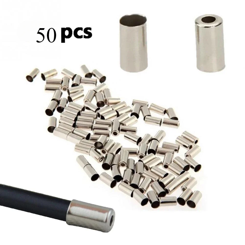 

50pcs Bicycle Brake Shifter Cable Tips 5MM Brake Line Derailleur Shift Inner Wire End Caps Tips Crimps MTB Bike Accessorie