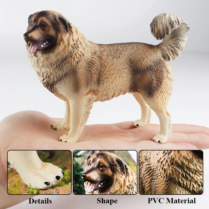 Oenux Classic Caucasian Ovcharka Action Figures Pet Dog Animals Model  PVC Lifelike Educational Collection Decoration Kids Toy