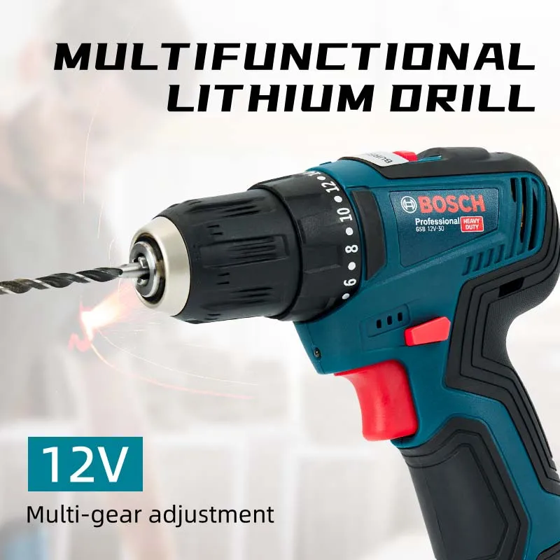 Bosch GSB12V30 Electric Drill Professional Heavy Duty Cordless Driver Multifunctional Household Electric Screwdriver power tools