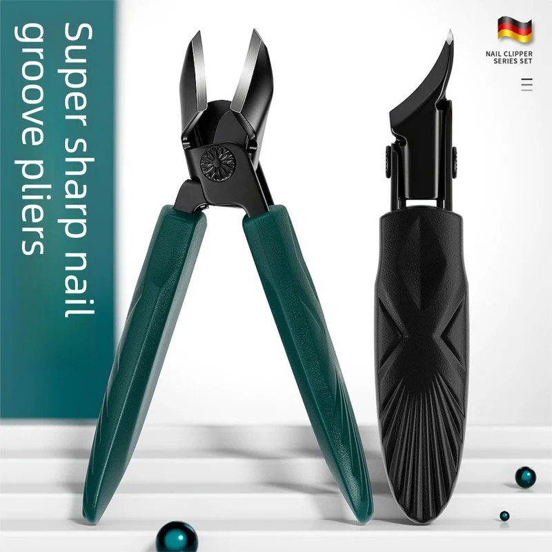 Wide Opening Ultra Sharp Slant Tip Nail Nipper, Splash-proof Toenail Clipper for Thick Nails Pedicure Manicure Tool