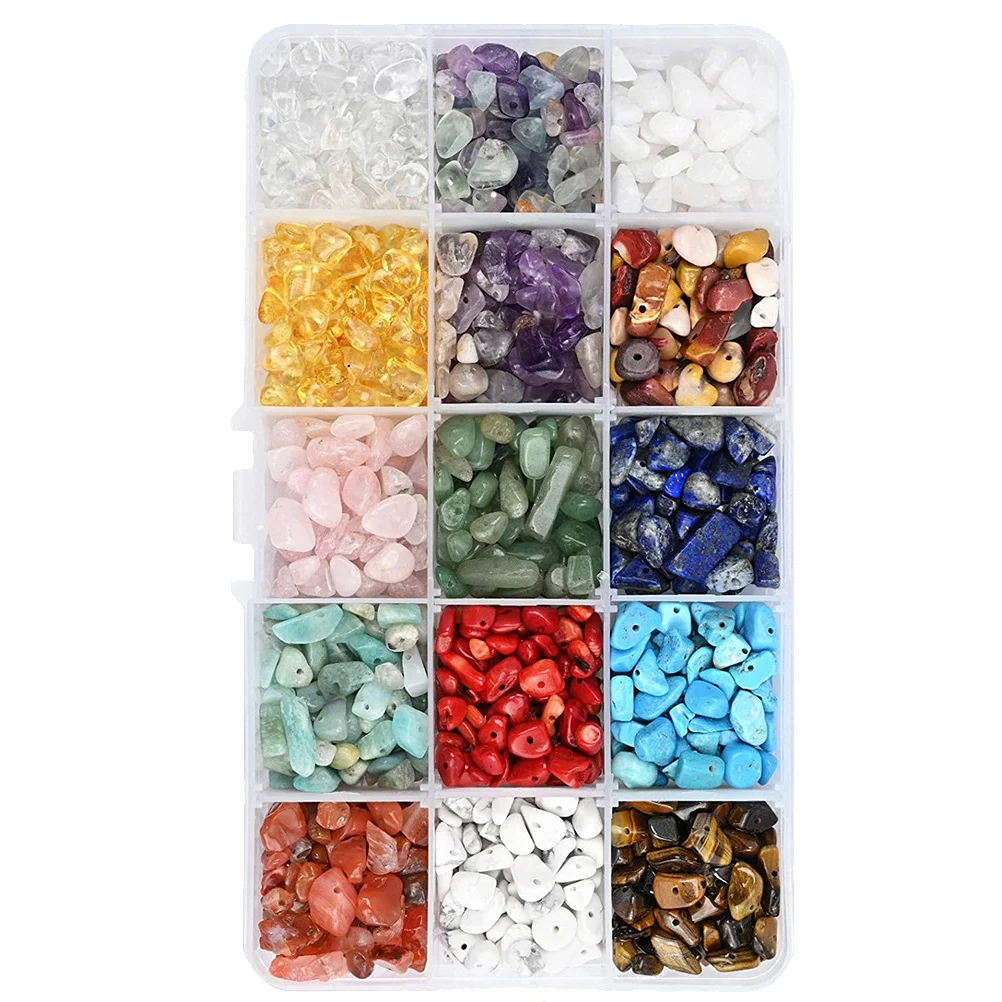 

1Set 15-Grid Stone DIY Jewelry Materials Premium Crafted Handmade Accessories for Jewelry Making Fashion DIY Decor Elements